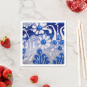 Geglazuurd potkeramisch patroon close-up servet (Insitu)