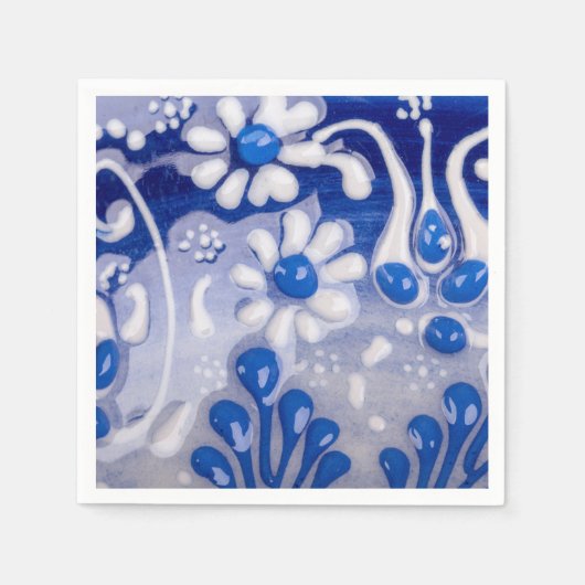 Geglazuurd potkeramisch patroon close-up servet (Voorkant)