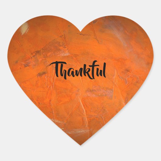 Geglazuurd Terracotta Dankbaar Hart Sticker (Voorkant)