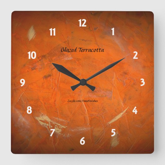 Geglazuurd terracotta vierkante klok (Voorkant)