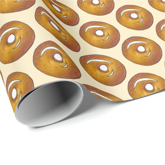 Geglazuurde cake donut donut ontbijt brunch eten cadeaupapier (Rol Hoek)