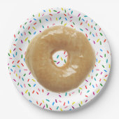 Geglazuurde donut met Sprinkles Paper Bord (Voorkant)