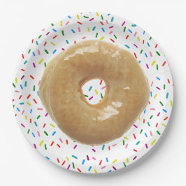 Geglazuurde donut met Sprinkles Paper Bord