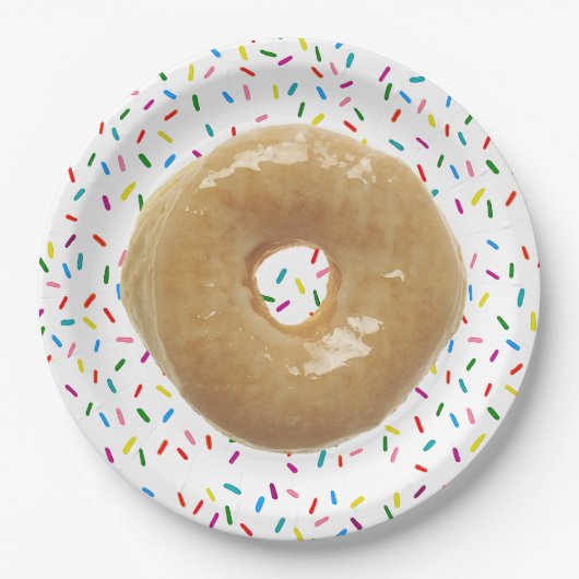 Geglazuurde donut met Sprinkles Paper Bord (Voorkant)