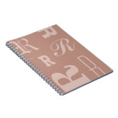 Geglazuurde gepersonaliseerde monogram, typografie notitieboek (Rechterzijde)