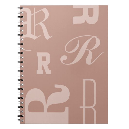 Geglazuurde gepersonaliseerde monogram, typografie notitieboek (Voorkant)