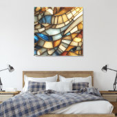 Geglazuurde golven canvas afdruk (Insitu (Slaapkamer))