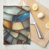 Geglazuurde golven theedoek (Quarter Fold)