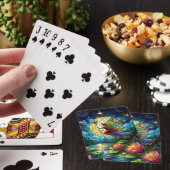 Geglazuurde Maanlicht Vlucht Elf Pokerkaarten (Insitu)