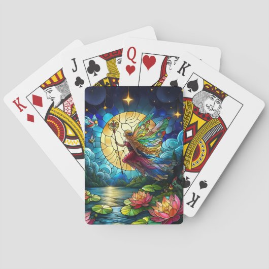 Geglazuurde Maanlicht Vlucht Elf Pokerkaarten (Achterkant)