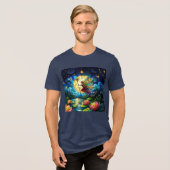 Geglazuurde Maanlicht Vlucht Elf Tri-Blend Shirt (Voorkant volledig)