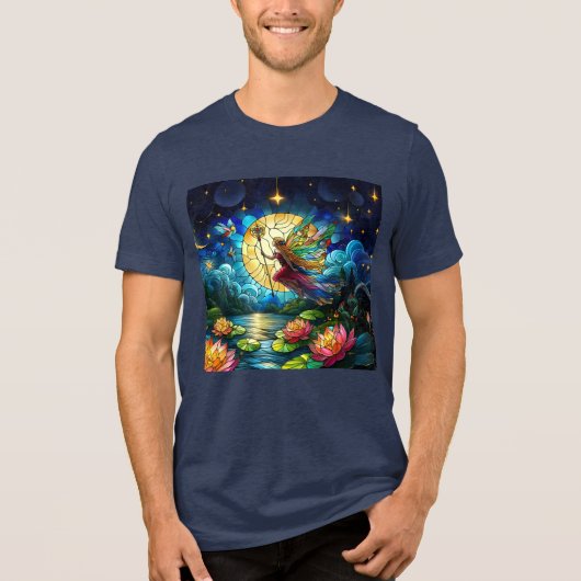 Geglazuurde Maanlicht Vlucht Elf Tri-Blend Shirt (Voorkant)