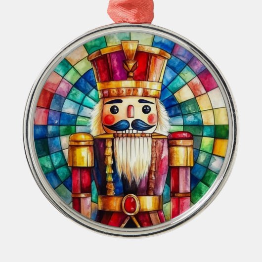Geglazuurde Notenkraker Persoonlijke Kerstmis Metalen Ornament (Voorkant)