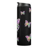 Geglazuurde Regenboog Kristallen Vlinders Thermosbeker (Geroteerd rechts)