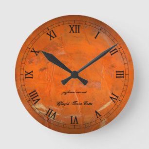 Geglazuurde Terracotta Wandklok