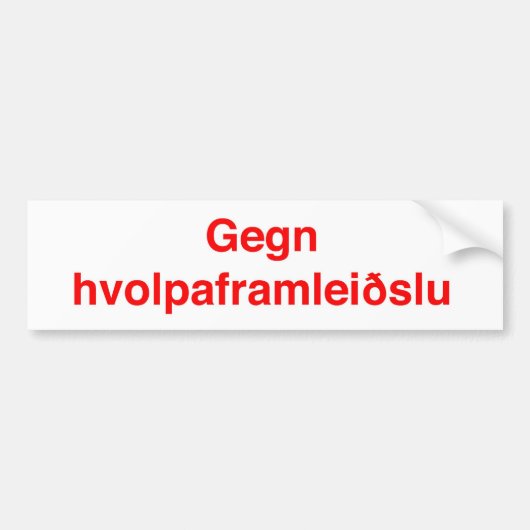 Gegn hvolpaframleiðslu bumpersticker (Voorkant)