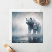 gegolfd Beren Wenskaart Notitiekaartje (Voorkant / Achterkant in situ)