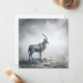 gegolfd gazelle-Wenskaart Notitiekaartje (Voorkant / Achterkant in situ)