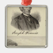 Gegolfd ijzerstoomjacht metalen ornament (Voorkant)