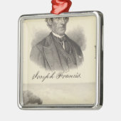 Gegolfd ijzerstoomjacht metalen ornament (Links)