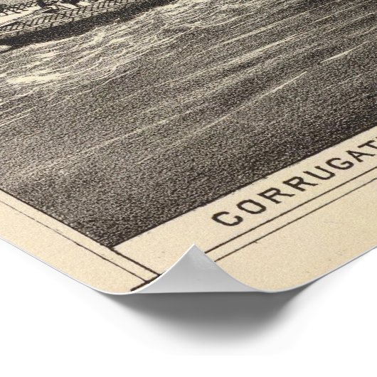 Gegolfd ijzerstoomjacht poster (Hoek)