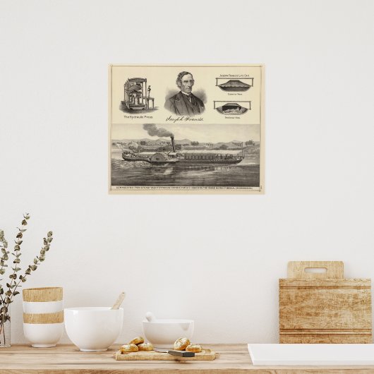 Gegolfd ijzerstoomjacht poster (Keuken)