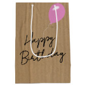 Gegolfd karton met verjaardagstekst medium cadeauzakje (Achterkant)