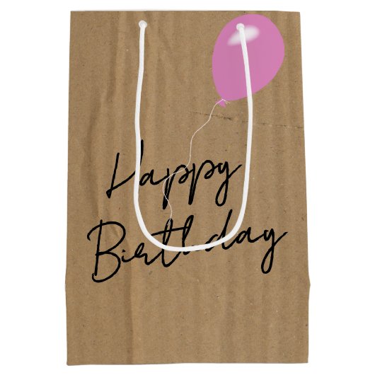 Gegolfd karton met verjaardagstekst medium cadeauzakje (Achterkant)