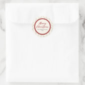 Gegolfd Kerstmis Ronde Sticker (Tas)