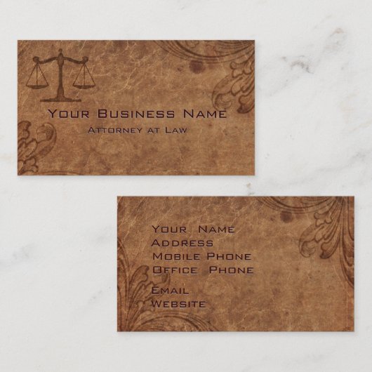 Gegolfd Leren Advocaat en Procureur Visitekaartje (Voorkant / Achterkant)