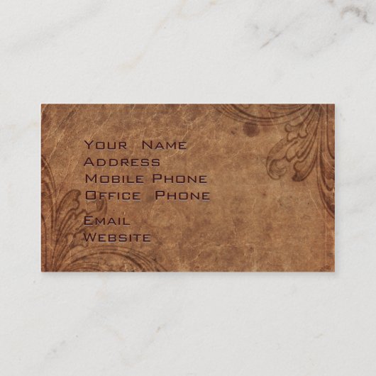 Gegolfd Leren Advocaat en Procureur Visitekaartje (Achterkant)