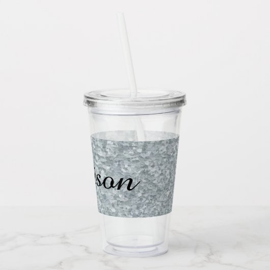 Gegolfd metaal uiterlijk gepersonaliseerd acryl drinkbeker (Links)