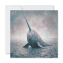 gegolfd Narwhal-Wenskaart