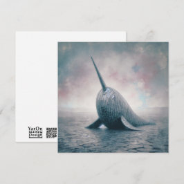 gegolfd Narwhal-Wenskaart Notitiekaartje