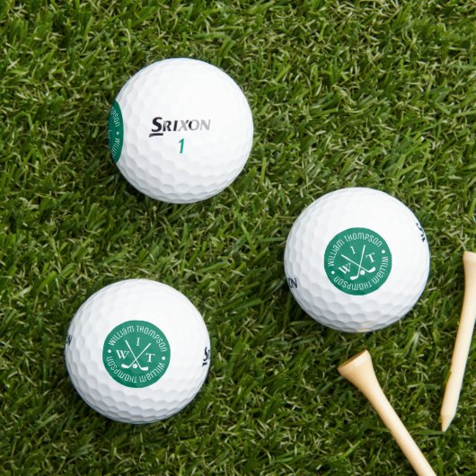 Gegolfde Bal Monogram Groene Stijlvolle Golfer's (Insitu Gras)