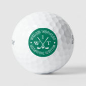 Gegolfde Bal Monogram Groene Stijlvolle Golfer's (Voorkant)