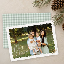 Gegolfde foto met strik vrolijk kerstfeest