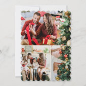 Gegolfde groene lijst kerst foto kaart (Achterkant)
