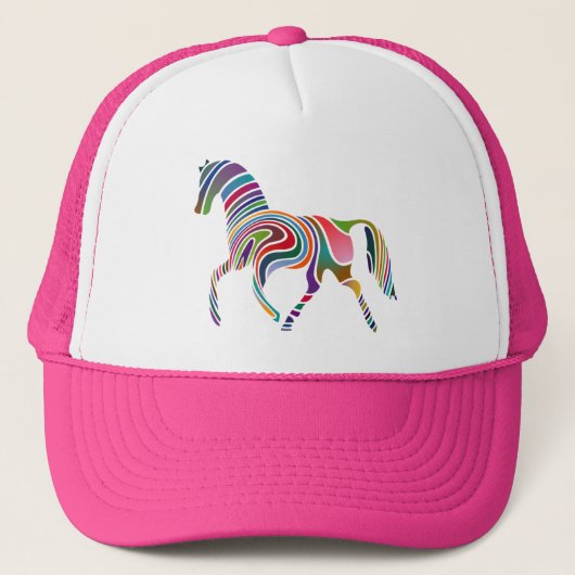 Gegolfde Paarden Kap Trucker Pet (Voorkant)