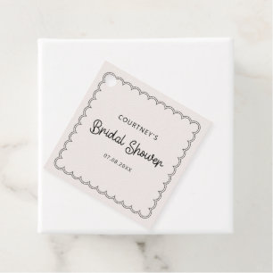 Gegolfde rand Bruiloftsborrel Favor Tag Bedankjes Labels