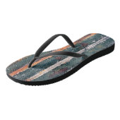 Gegolfde roest geteisterde textuur blauw groen roo teenslippers (Schuin)