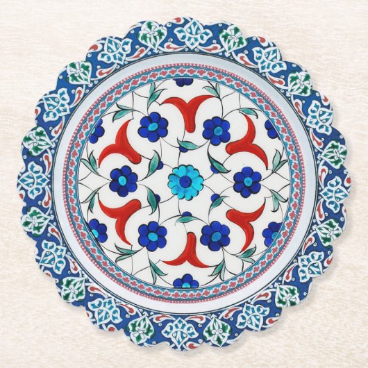 Gegolfde ronde papieren onderzetters (Voorkant)