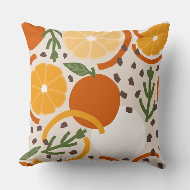 Gegooide citrus- en confetti-accent retro keuken kussen (Voorkant)