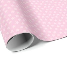 Gegooide Roze Sterren Cadeaupapier