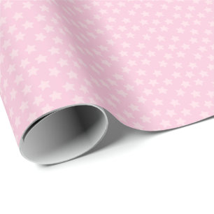 Gegooide Roze Sterren Cadeaupapier