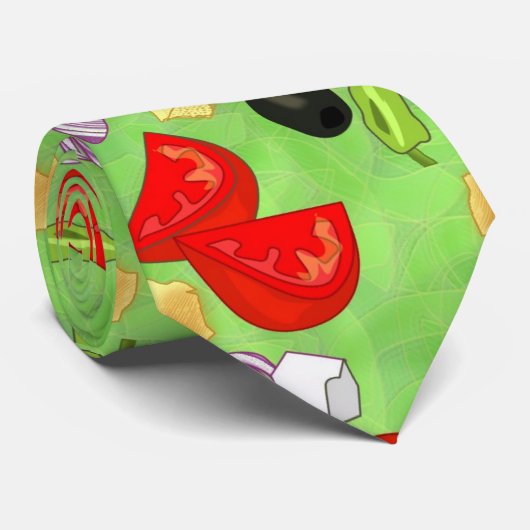 gegooide salade stropdas (Opgerold)