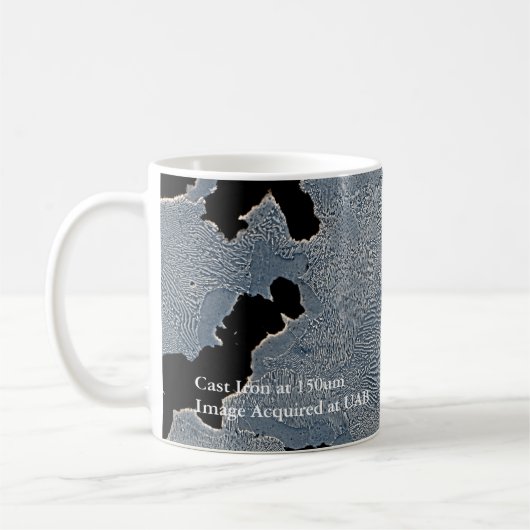 Gegoten ijzer op 150 micron koffiemok (Links)