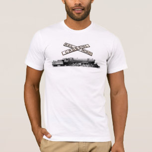  Gegoten IJzeren Spoorweg Crossbuck en Steam T-shirt
