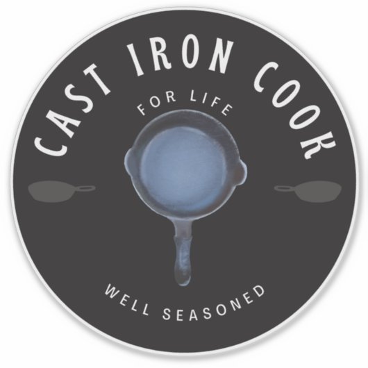 Gegoten ijzerkook voor het leven goed doordacht sticker (Voorkant)