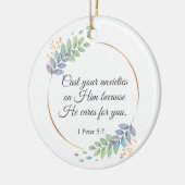 Gegoten je zorgen over hem 1 Peter 5:7 Keramisch Ornament (Links)